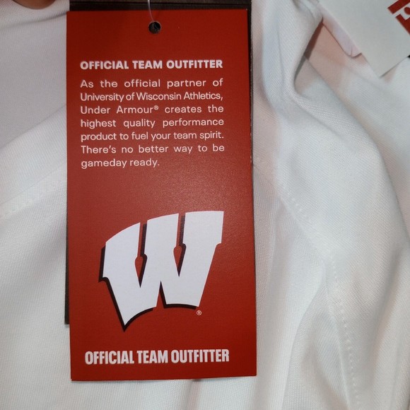 Under Armour NWT Shirt Men's Xlarge White Wisconsin Badgers Long Sleeve Loose - Picture 6 of 7